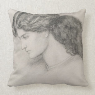 Kopf einer Frau, 1861 (Bleistift auf Papier) Kissen