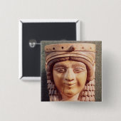 Kopf einer Frau, genannt die Dame des Brunnens Button (Vorne & Hinten)