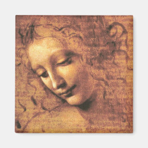 Kopf einer Frau La Scapigliata Leonardo Da Vinci Magnet