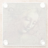 Kopf einer jungen Frau mit dem Tousled Haar oder, Glasuntersetzer (Rückseite)