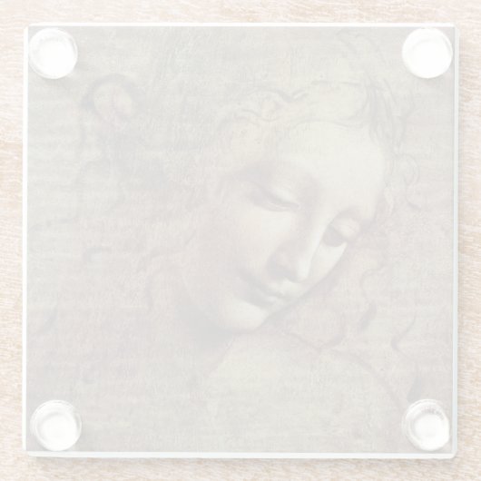 Kopf einer jungen Frau mit dem Tousled Haar oder, Glasuntersetzer (Rückseite)