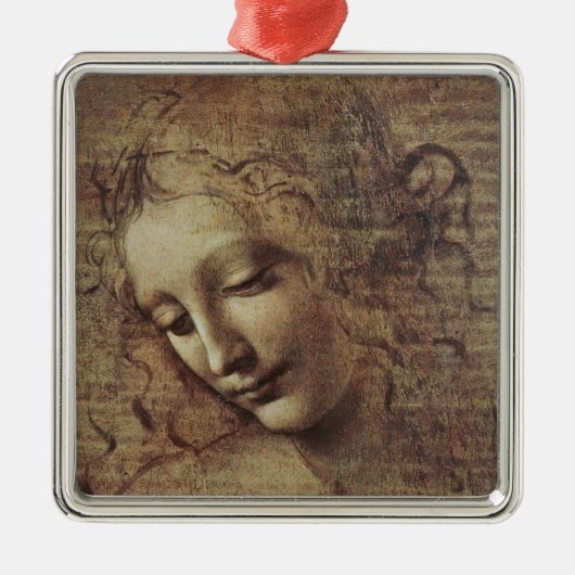 Kopf einer jungen Frau mit dem Tousled Haar oder, Silbernes Ornament (Vorne)
