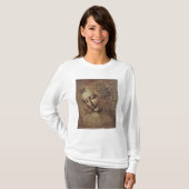 Kopf einer jungen Frau mit dem Tousled Haar oder, T-Shirt (Vorne ganz)