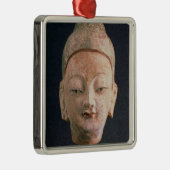 Kopf einer Statue von Buddha, von Bezeklik Silbernes Ornament (Rechts)