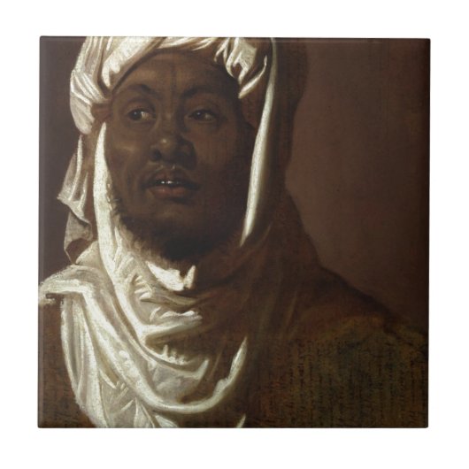 Kopf eines afrikanischen Mannes Fliese (Vorderseite)