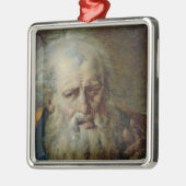 Kopf eines alten Mannes Ornament Aus Metall (Links)