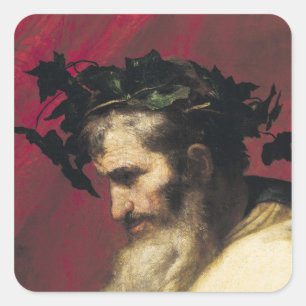 Kopf eines alten Mannes Quadratischer Aufkleber