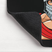 Kopf eines antiken Kriegers in Helm und Rüstung Mousepad (Ecke)