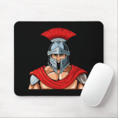 Kopf eines antiken Kriegers in Helm und Rüstung Mousepad (Mit Mouse)