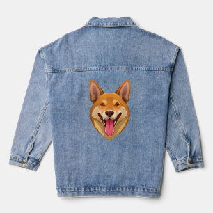 Kopf eines australischen Wildhundes Dingo Jeansjacke