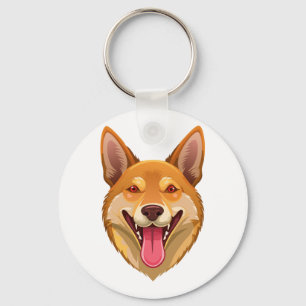 Kopf eines australischen Wildhundes Dingo Schlüsselanhänger