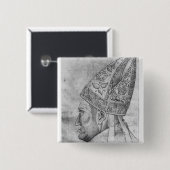 Kopf eines Bischofs, vom Vallardi Album Button (Vorne & Hinten)
