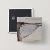 Kopf eines Brown-Pelikans Button (Vorne & Hinten)