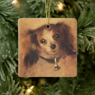 Kopf eines Hundes von Pierre Renoir, Vintage Fine Keramikornament