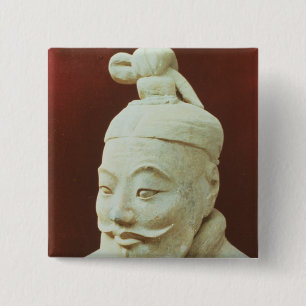 Kopf eines Kriegers, Terrakotta-Armee Button