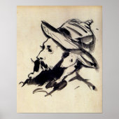 Kopf eines Mannes von Claude Monet, Poster (Vorne)