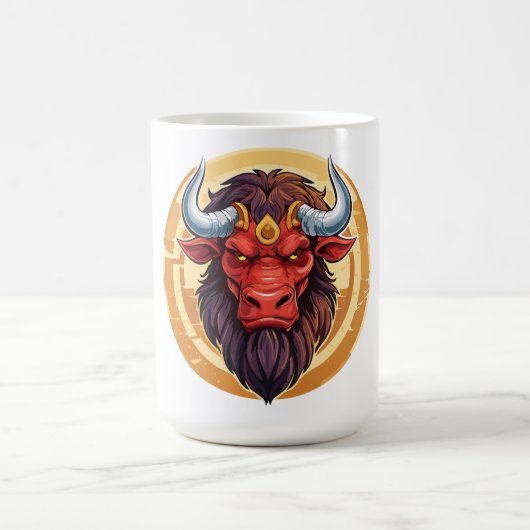 Kopf eines Minotaurus aus der griechischen Mytholo Kaffeetasse (Mittel)
