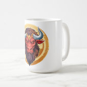 Kopf eines Minotaurus aus der griechischen Mytholo Kaffeetasse (VorderseiteRechts)