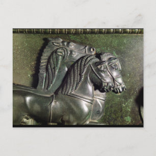 Kopf eines Pferdes aus einer Quadriga Postkarte