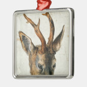 Kopf eines Rogen-Rotwilds Silbernes Ornament (Links)