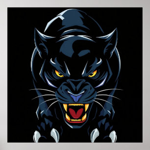 Kopf eines schwarzen Panthers Poster