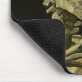 Kopf eines Skeletts mit brennender Zigarette Mousepad (Ecke)