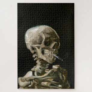 Kopf eines Skeletts mit brennender Zigarette Puzzle