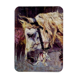 Kopf eines weißen Pferdes (von Giovanni Boldini) Magnet
