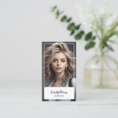 Kopf-Foto und QR-Code Visitenkarte (Stehend Vorderseite)