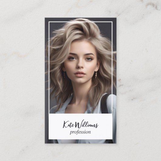 Kopf-Foto und QR-Code Visitenkarte (Vorderseite)