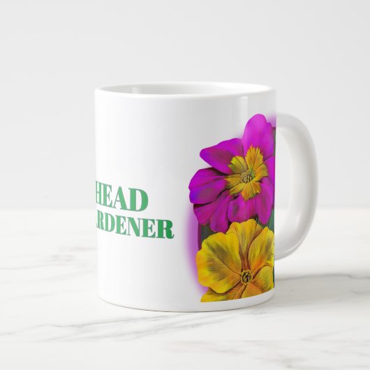 Kopf Gärtner Prirose Blume Jumbo Tasse (Vorderseite Rechts)