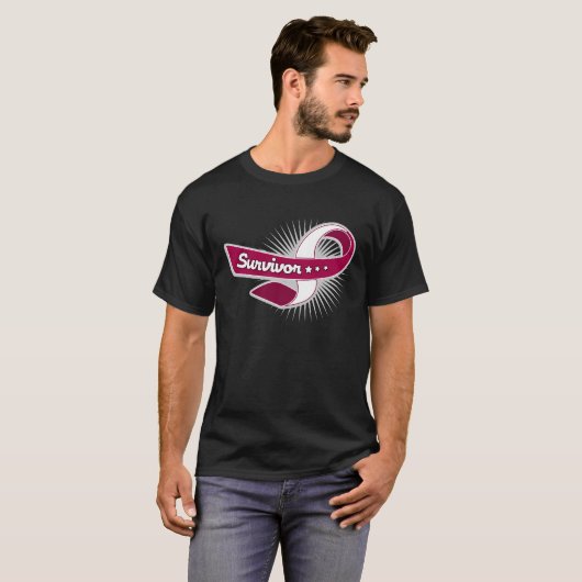 Kopf-Hals-Karzinom-Überlebend-Band T-Shirt (Vorne ganz)