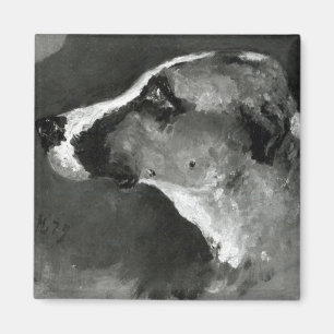 Kopf Henrides Toulouse-Lautrec   eines Hundes mit Magnet