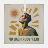 Kopf hoch halten ornament aus glas (Rückseite)