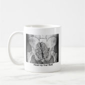Kopf hoch in den Hintern Kaffeetasse (Links)