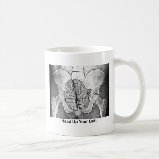 Kopf hoch in den Hintern Kaffeetasse (Rechts)