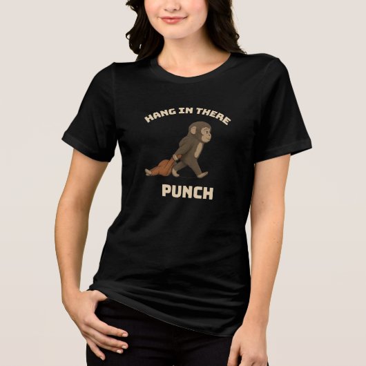 Kopf hoch, Punch – Resilientes Äffchen mit Plüschf Tri-Blend Shirt (Vorderseite)