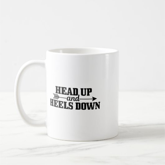 Kopf hoch und hoch; Heels runter Reiten Gi Kaffeetasse (Links)