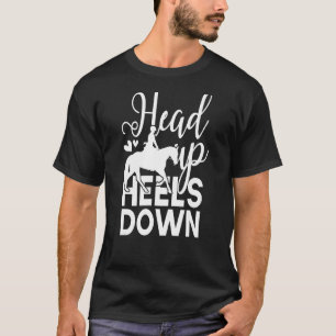 Kopf hoch Zehen unten Reitsport Pferd Reiter L T-Shirt