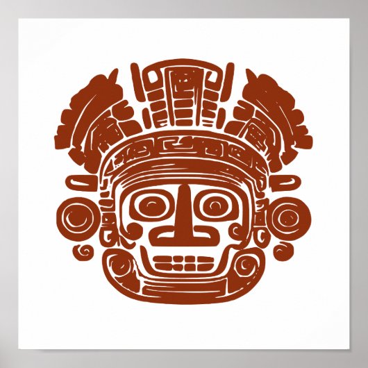 Kopf im Maya-Stil Poster (Vorne)