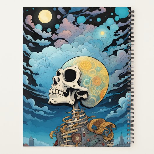 Kopf im Wolkenschädel Planer (Rückseite)