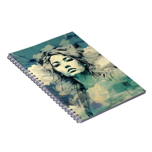 Kopf in Clouds Notebook Journal Notizblock (Rechte Seite)