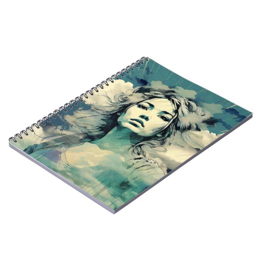Kopf in Clouds Notebook Journal Notizblock (Linke Seite)
