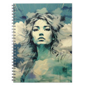 Kopf in Clouds Notebook Journal Notizblock (Vorderseite)