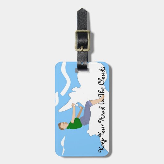 Kopf in den Wolken - Gepäckanhänger (Vorderseite vertikal)