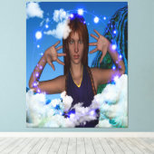 Kopf in den Wolken Leinwanddruck (Insitu (Holzboden))