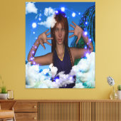 Kopf in den Wolken Leinwanddruck (Insitu (Wohnzimmer))