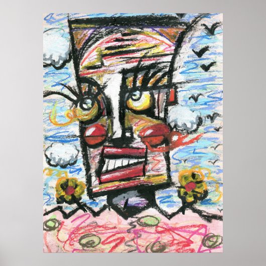 Kopf in den Wolken Poster (Vorne)