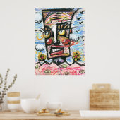 Kopf in den Wolken Poster (Küche)