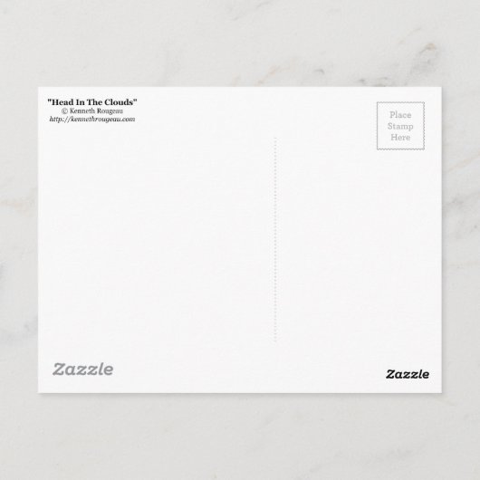 "Kopf in den Wolken" Postkarte (Rückseite)